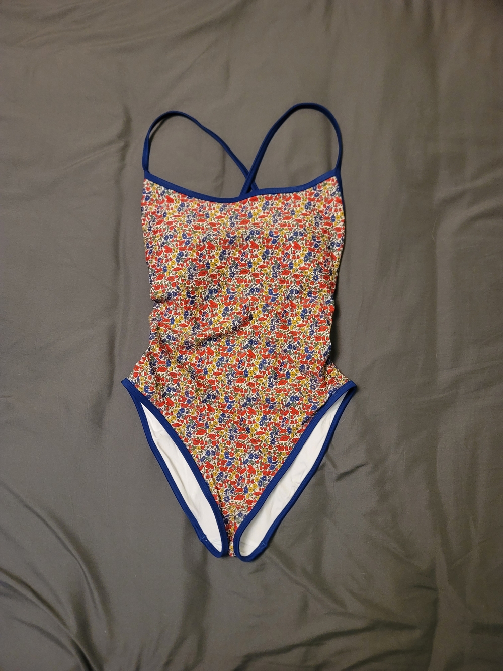 J. Crew Liberty Floral Strappy One Piece Swimsuit Size 2 Crossback NWT
